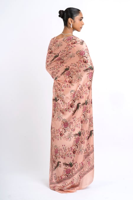 Studio 113 Dusty Rose Satin Silk Designer Saree 