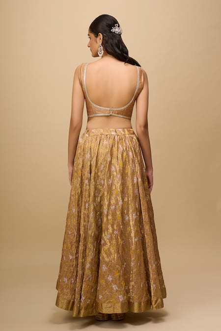 Naintara Bajaj Embellished Gold Lehenga Set 