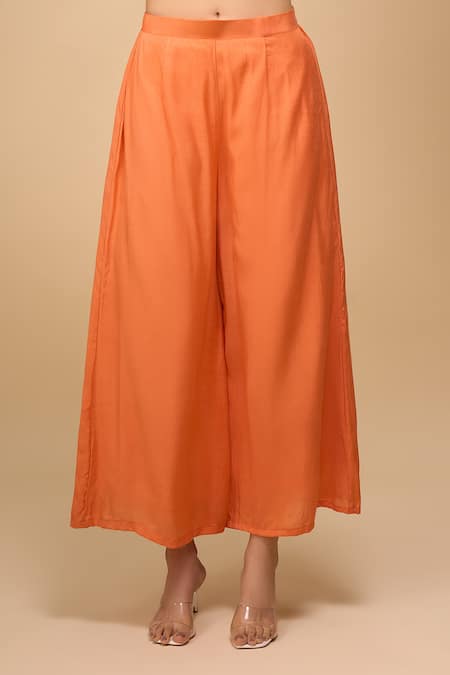 Naintara Bajaj Orange Silk Square Neck Printed Anarkali Set Online at Aza Fashions Naintara Bajaj_Orange Silk Square Neck Printed Anarkali Set _Online_at_Aza_Fashions