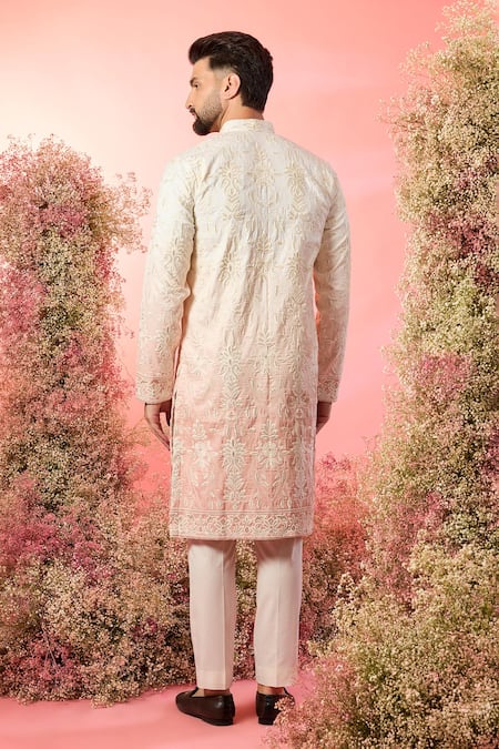 Kasbah Ivory Peach Ombre Chikankari Kurta