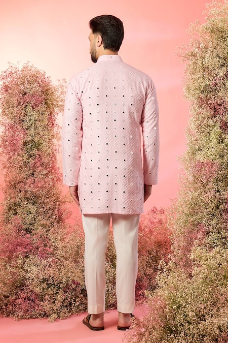 Kasbah Pink Short Mirror Work Kurta 