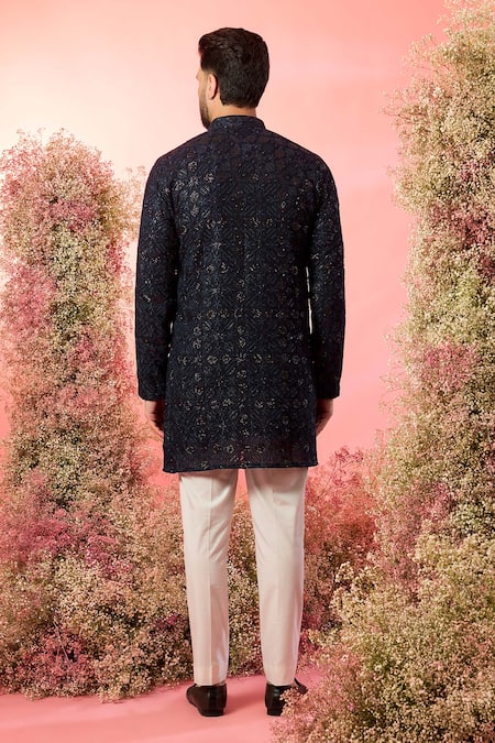 Kasbah Sequined Blue Short Kurta 