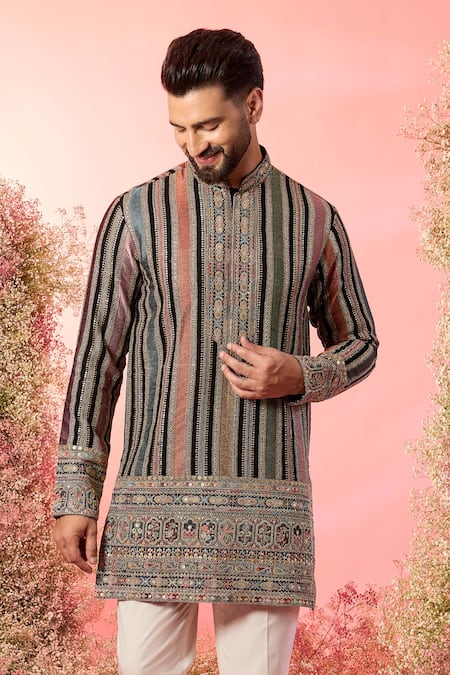 Buy Kasbah Multi Color Georgette Embroidery Thread Work Short Kurta Online at Aza Fashions Buy_Kasbah_Multi Color Georgette Embroidery Thread Work Short Kurta _Online_at_Aza_Fashions