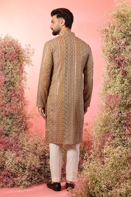 Kasbah Mustard Royal Zari Kurta 