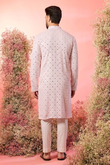 Kasbah Classic Pink Mirror Work Kurta 