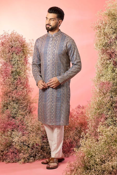 Kasbah Purple Georgette Zari Royal Kurta 