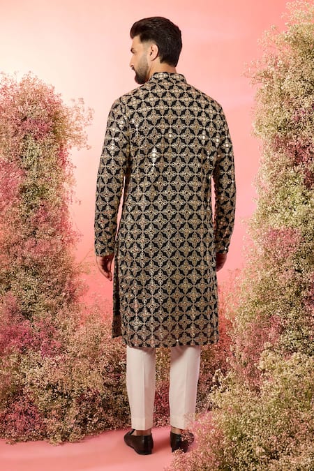Kasbah Black Mirror Work Kurta 