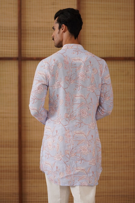 Arjan Dugal Floral Printed Kurta Set 