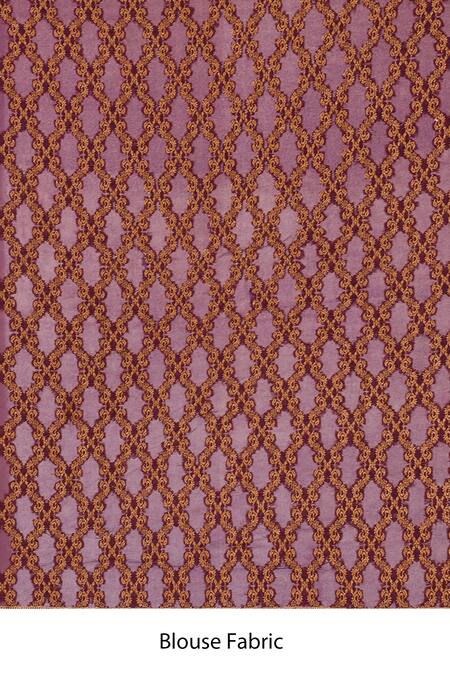 Buy_Naaritva India_Purple Crepe, Chiffon, Silk Plum Handwoven Banarasi Saree With Running Blouse 