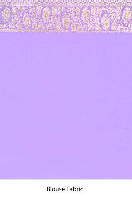 Naaritva India_Silver Crepe, Silk, Chiffon Handwoven Work Banarasi Saree With Running Blouse _Online_at_Aza_Fashions