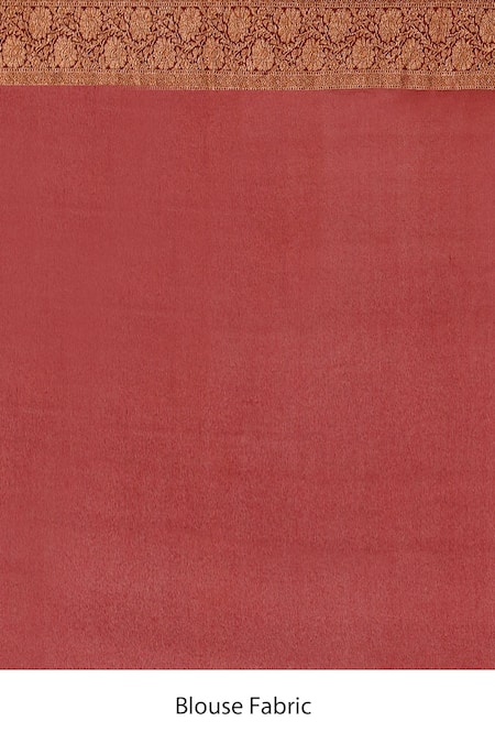 Naaritva India_Pink Crepe, Chiffon, Silk Handwoven Work Banarasi Saree With Running Blouse _Online_at_Aza_Fashions