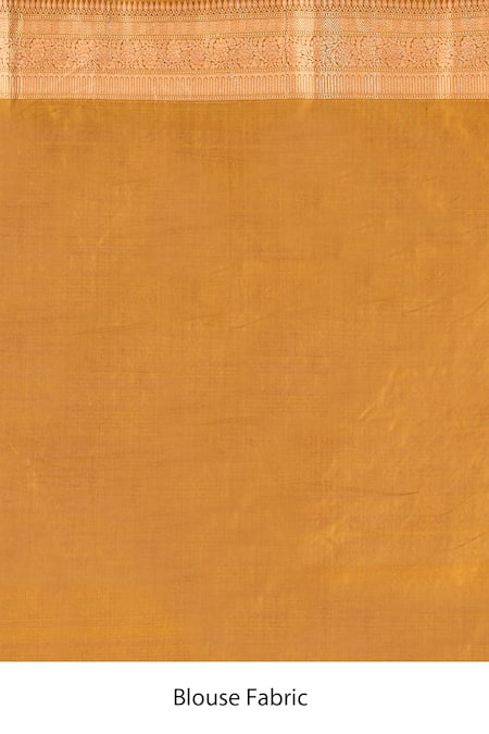 Naaritva India_Mustard Zari Handwoven Yellow Banarasi Saree With Running Blouse _Online_at_Aza_Fashions