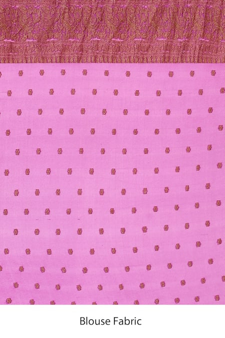 Naaritva India_Pink Chiffon, Silk, Crepe Hot Handwoven Banarasi Saree With Running Blouse _Online_at_Aza_Fashions