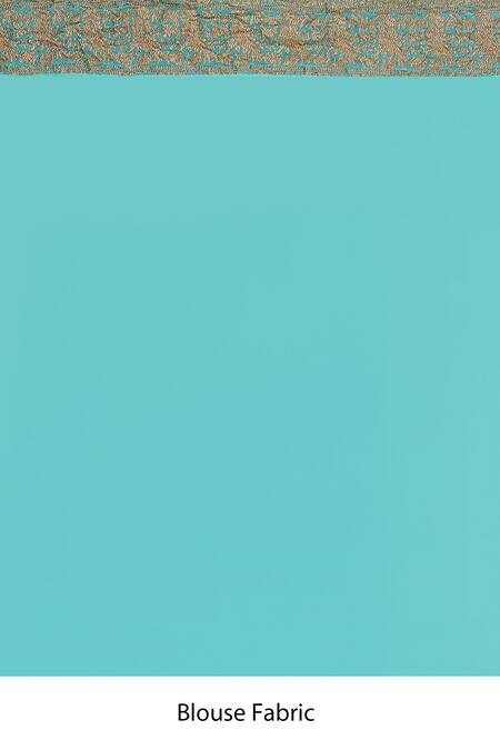 Naaritva India_Sky Blue Crepe, Chiffon, Silk Zari Handwoven Banarasi Saree With Running Blouse _Online_at_Aza_Fashions