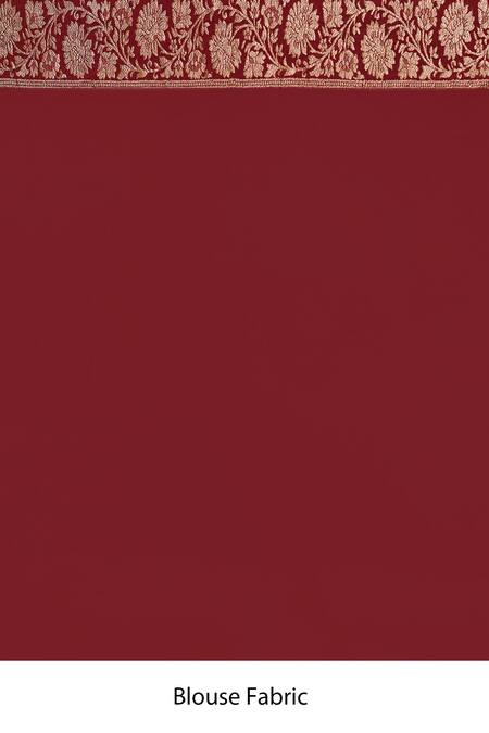 Naaritva India_Yellow Crepe, Chiffon, Silk Handwoven Work Banarasi Saree With Running Blouse _Online_at_Aza_Fashions