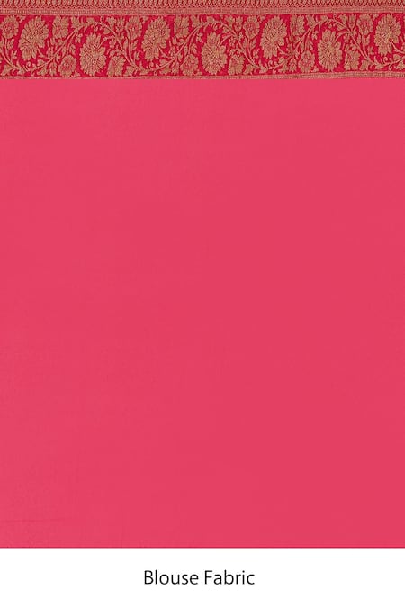 Naaritva India_Navy Crepe, Silk, Chiffon Blue Handwoven Banarasi Saree With Running Blouse _Online_at_Aza_Fashions