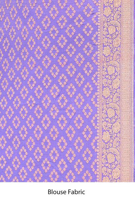 Shop_Naaritva India_Purple Crepe, Silk, Chiffon Zari Handwoven Banarasi Saree With Running Blouse _Online_at_Aza_Fashions