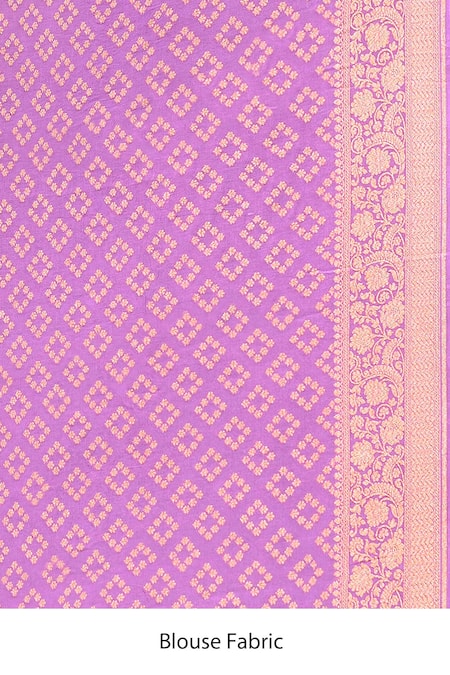 Naaritva India_Purple Crepe, Silk, Chiffon Zari Handwoven Banarasi Saree With Running Blouse _Online_at_Aza_Fashions
