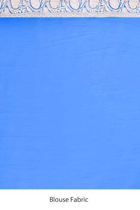 Naaritva India_Blue Zari Handwoven Work Banarasi Saree With Running Blouse _Online_at_Aza_Fashions