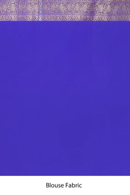 Naaritva India_Blue Zari Handwoven Work Banarasi Saree With Running Blouse _Online_at_Aza_Fashions