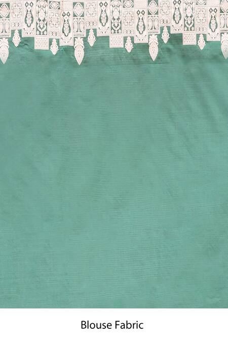Naaritva India_Emerald Green Zari Handwoven Banarasi Saree With Running Blouse _Online_at_Aza_Fashions