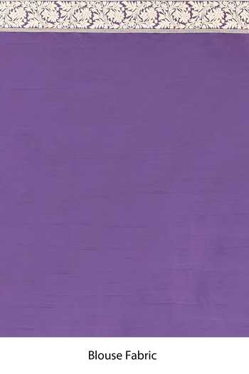 Naaritva Banaras_Purple Zari Handwoven Banarasi Saree With Running Blouse _Online_at_Aza_Fashions