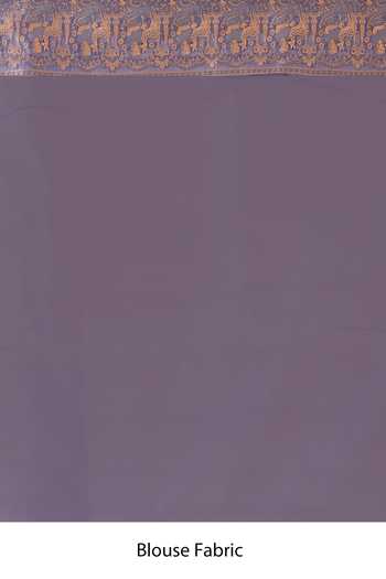 Naaritva Banaras_Purple Zari Handwoven Banarasi Saree With Running Blouse _Online_at_Aza_Fashions