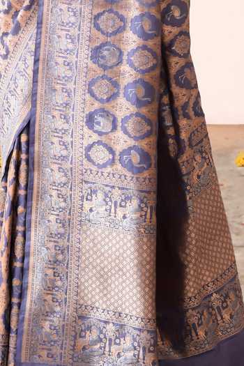 Shop Naaritva Banaras Purple Zari Handwoven Banarasi Saree With Running Blouse Online at Aza Fashions Shop_Naaritva Banaras_Purple Zari Handwoven Banarasi Saree With Running Blouse _Online_at_Aza_Fashions