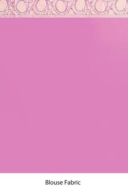 Naaritva India_Magenta Zari Handwoven Banarasi Saree With Running Blouse _Online_at_Aza_Fashions