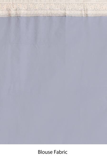 Naaritva India_Silver Zari Handwoven Work Grey Banarasi Saree With Running Blouse _Online_at_Aza_Fashions