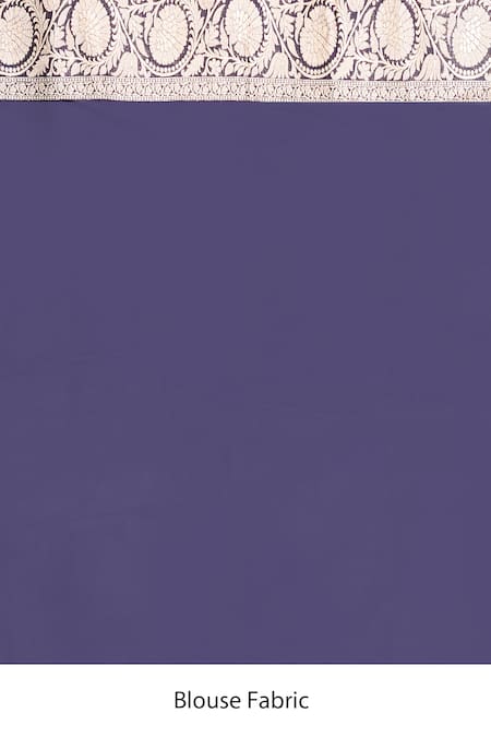 Naaritva India_Navy Zari Handwoven Work Blue Banarasi Saree With Running Blouse _Online_at_Aza_Fashions