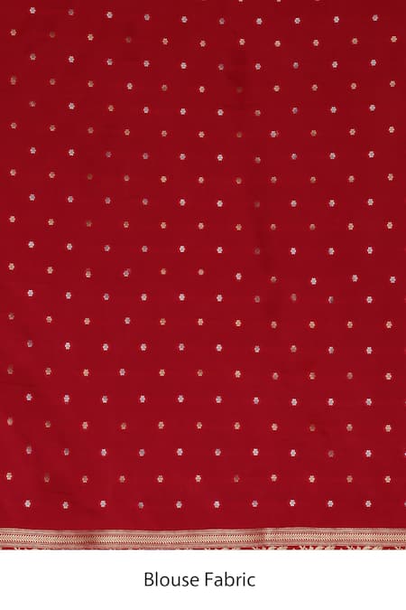 Buy_Naaritva India_Red Silk Zari Handwoven Banarasi Saree With Running Blouse _Online_at_Aza_Fashions