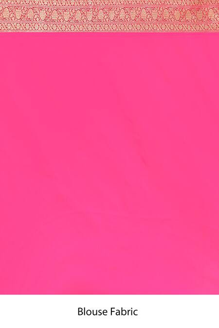 Naaritva India_Pink Silk Zari Handwoven Banarasi Saree With Running Blouse _Online_at_Aza_Fashions