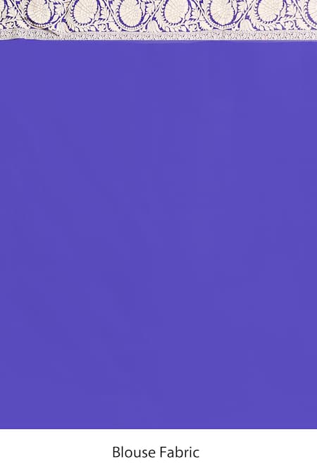 Naaritva India_Navy Zari Handwoven Work Blue Banarasi Saree With Running Blouse _Online_at_Aza_Fashions