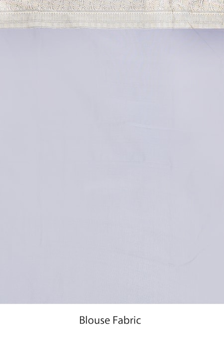 Naaritva India_Silver Zari Handwoven Work Banarasi Saree With Running Blouse _Online_at_Aza_Fashions