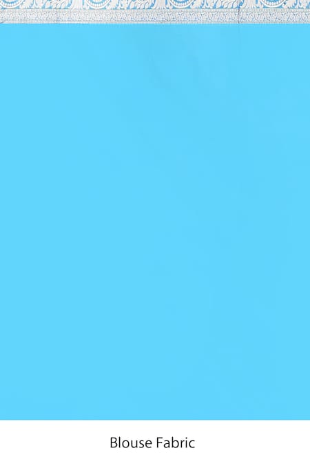 Naaritva India_Blue Zari Handwoven Work Banarasi Saree With Running Blouse _Online_at_Aza_Fashions