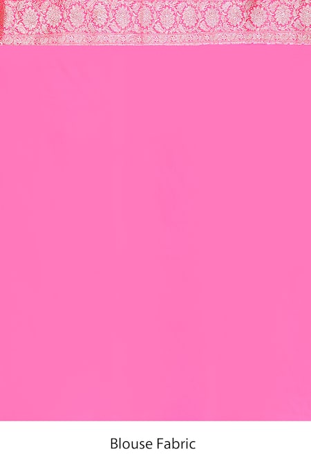Naaritva India_Pink Silk Zari Handwoven Banarasi Saree With Running Blouse _Online_at_Aza_Fashions