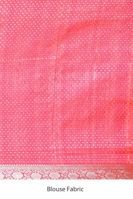 Naaritva India_Red Silk Zari Handwoven Banarasi Saree With Running Blouse _at_Aza_Fashions