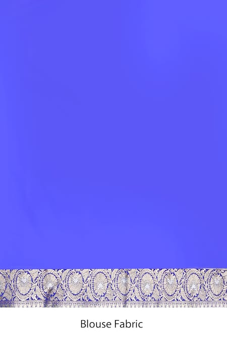 Naaritva India_Blue Silk Zari Handwoven Banarasi Saree With Running Blouse _Online_at_Aza_Fashions