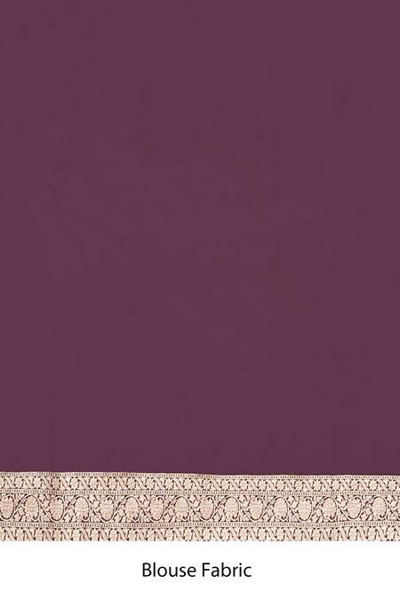 Buy_Naaritva India_Wine Silk Zari Handwoven Banarasi Saree With Running Blouse _Online_at_Aza_Fashions