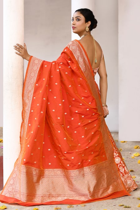 Naaritva India Designer Handwoven Zari Saree Set 