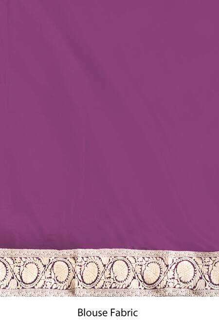 Naaritva India_Purple Zari Handwoven Banarasi Saree With Running Blouse _Online_at_Aza_Fashions