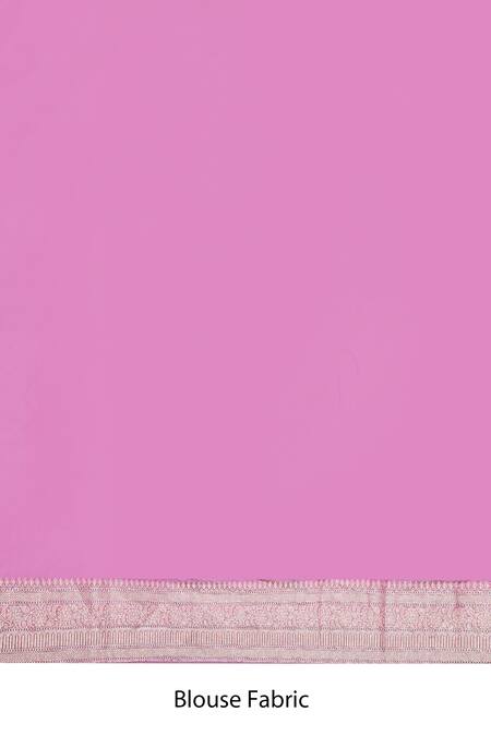 Naaritva India_Pink Zari Handwoven Work Banarasi Saree With Running Blouse _Online_at_Aza_Fashions