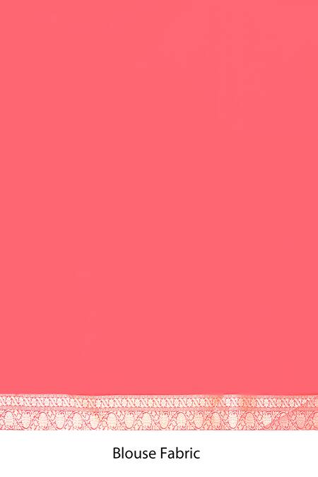 Naaritva India_Red Silk Zari Handwoven Banarasi Saree With Running Blouse _Online_at_Aza_Fashions