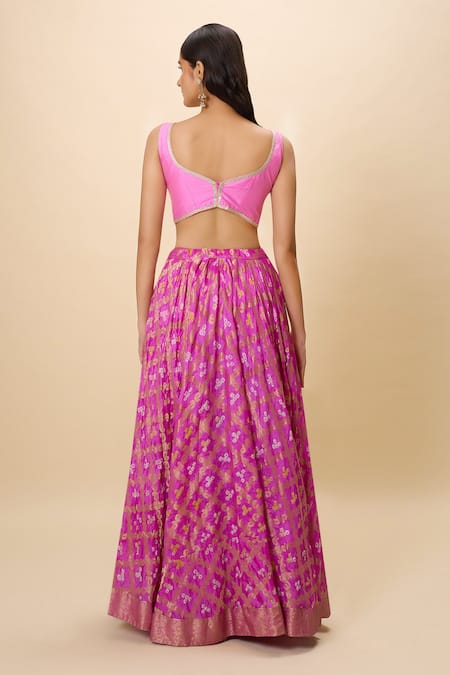 Naintara Bajaj Embellished Pink Silk Lehenga Set 