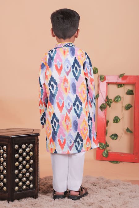 Turqidz By Shweta Aggarwal Multi Color Hand Embroidered Kurta Set 