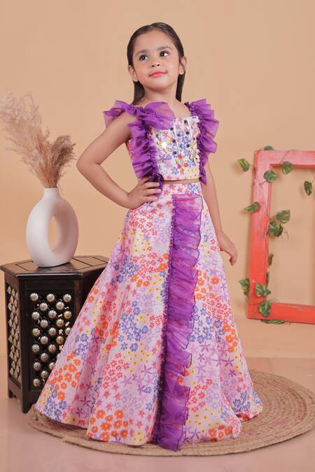 Buy_Turqidz By Shweta Aggarwal_Multi Color Cotton Embroidery Hand Skirt Set 