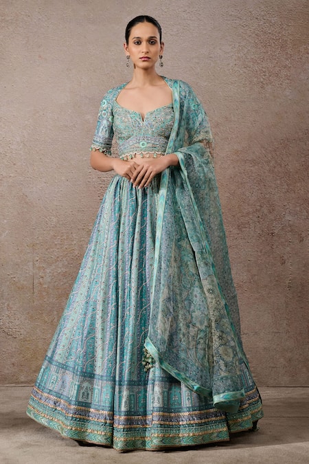 Tarun Tahiliani Printed Abstract Floral Lehenga Set 