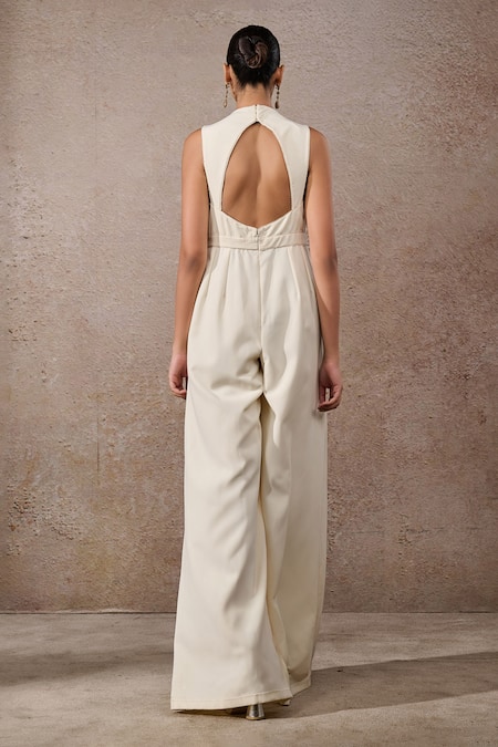 Shop_Tarun Tahiliani_Ivory Open Neck Floral Hand Embroidered Cape _Online_at_Aza_Fashions