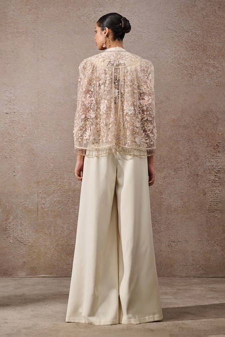 Tarun Tahiliani Floral Hand Embroidered Cape 